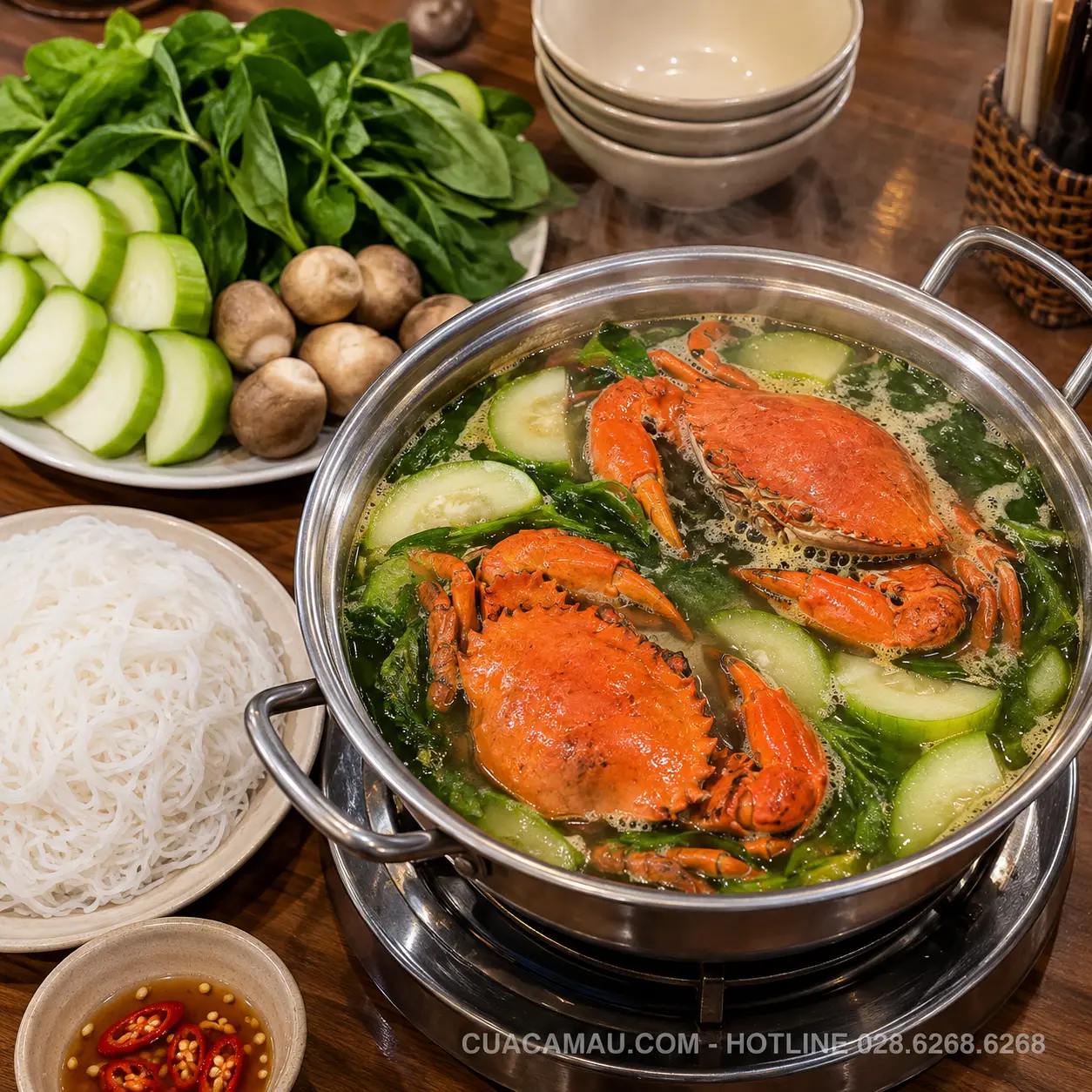 Lẩu Ri&ecirc;u 02 Cua Thịt Size Vừa